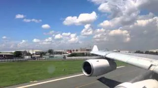 Philippine Airlines a340-300 takeoff from Manila