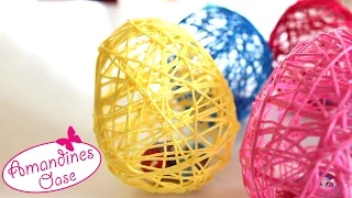 Ostereier aus Wolle / Garn mit Hilfe von Luftballons | DIY Dekoration und Geschenkidee