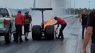 Don Garlits Electric Drag Car Swamp Rat 38 Catches Fire He's Ok