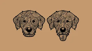 Dog Golden Retriever Mandala Zentangle Boho SVG Cricut Cut File Silhouette Cameo Png Clipart Eps