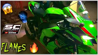 Sc Project exhaust installed on the new 2023 Kawasaki Ninja Zx10r || Flame thrower😳 | The Red Rider