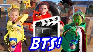 BTS Ninja Kidz Angry Birds Box Fort Battle!