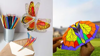 2 Creative ideas Arts & Crafts / How to make a FLYING BUTTERFLY/ Бабочки которые летают!