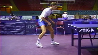 J.O. Waldner  - Practice at the 1993 World Championships (Part 1)
