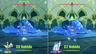 Nahida: C0 & Signature vs Nahida C2 NOT Signature | Genshin Impact