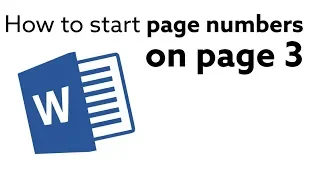 Microsoft Word - How to start page numbers on page 3?