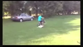 Crazy 7 year old jumps a huge bike ramp and survives