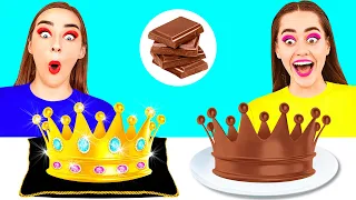 Reto de Chocolate Comida Rica vs Pobre #8 | Guerra de chicas con chocolate de DaRaDa Challenge