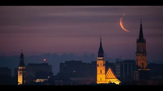 Wschód księżyca Bolesławiec time lapse