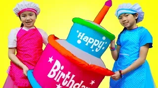 Jannie & Emma Pretend Play Baking Super Giant Birthday Cake Food Toy