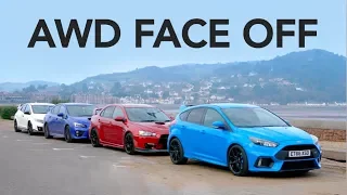 Ford Focus RS vs Subaru WRX STi vs Evo X FQ400