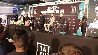 TENSIONS HIGH BETWEEN FIGHTERS & FAMILIES @ TEOFIMO LOPEZ VS GEORGE KAMBOSOS JR. PRESS CONFERENCE