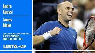 Andre Agassi vs. James Blake Extended Highlights | 2008 US Open Quarterfinal