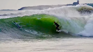 Surfing Heavy Barrels in Santa Cruz *Raw Footage*