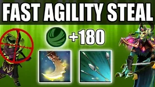 Insanely fast AGILITY Steal +180 [Essence Shift + Focus Fire] Dota 2 Ability Draft