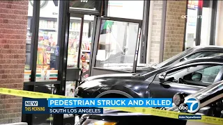 Driver arrested after killing pedestrian, crashing outside 7-Eleven