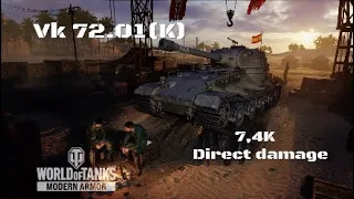 Vk 72 01(K) In Kasserine:7,4K direct damage :Wot console - World of Tanks