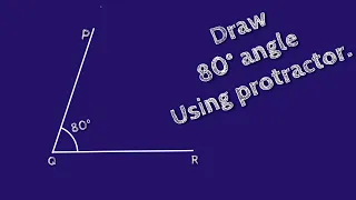 How to draw 80 degree angle using protractor.Construct 80 degree angle using protractor.shsirclasses