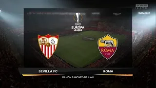 Sevilla vs Roma (1st Leg) UEFA Europa League 2020 Gameplay