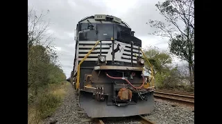 NS SD70ACE #1133 Start Up And Shut Down On Cleona Siding