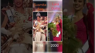 Miss Universe 1994 Susmita Sen + miss universe 2000 Lara Dutta 👸 Beauty Queen . India