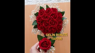 Kolay Gelin Çiçeği Yapımı/Gelin Buketi Nasıl Yapılır/Gelin Çiçeğini Kendin Yap #DIY