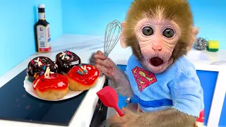 Monkey BonBon Make a Cake And Eat With Cute Best Friends - Crew BonBon