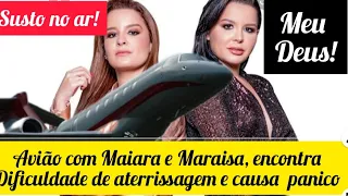 Que Susto! Avião com Maiara e Maraísa pega temporal e não consegue pousar #maiaraemaraisa #avião