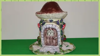 DIY FAIRY HOUSE WITH LAMP USING JAR - TUTORIAL casa delle fate