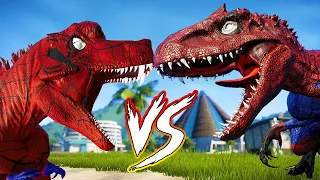 ALL SPIDERMAN SUPERHERO DINOSAURS BATTLE  - Jurassic World Evolution