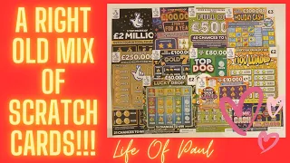 A £30 mix of scratch cards, £30 of £5, £3, £2 and £1 scratch cards.