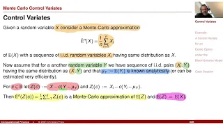 Lecture Computational Finance / Numerical Methods 32: Control Variates