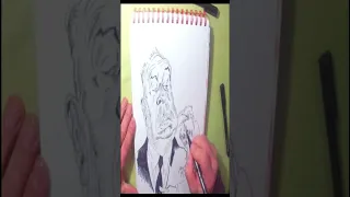 Como DIBUJAR Alfred Hitchcock   el GENIO del TERROR #shorts