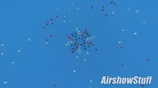 World Record Attempt - 108-Person Mass Formation Skydive - EAA AirVenture Oshkosh 2015