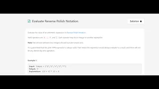 Evaluate Reverse Polish Notation #leetcode day 25 may challenge c++ solution
