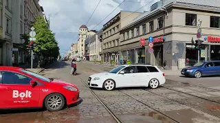 Latvia - Riga - 4K - Lāčplēša street in City Center - 2022