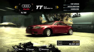 CUSTOMIZING AUDI TT QUATRO AT FULL POWER NFS MW 2005