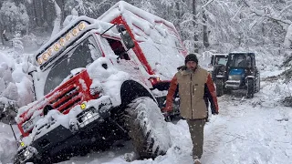 KAR KAMPINDA KARAVAN DEVRİLİYORDU