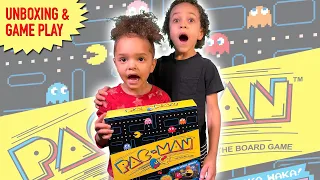 PAC-MAN Board Game unboxing, game play and review