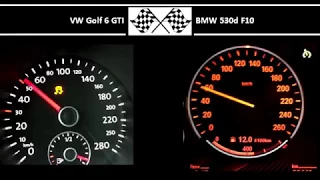 VW Golf 6 GTI VS. BMW 530d F10 - Acceleration 0-100km/h