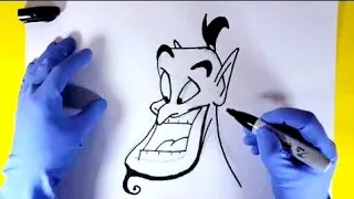 Easy how to draw the genie from aladdin for kids