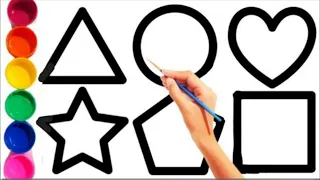 Shapes drawing for kids, Learn 2D shapes, Colors for toddlers | Preschool Learning part -16