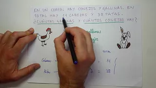 Aprendo - Gallinas y Conejos en un corral - Matemáticas