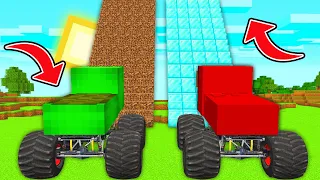 How Mikey and JJ Become Monster Trucks And Found Diamond and Dirt Stairs in Minecraft ?!