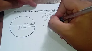 Hitunglah keliling lingkaran dengan jari-jari 15 cm