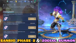 MLBB X SANRIO EVENT PHASE 2 (2023) & ZODIAC SUMMON DRAWS |MLBB|