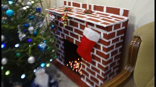 Делаем камин из картона своими руками. / Do it yourself cardboard fireplace.