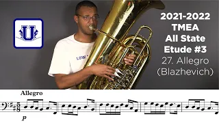 2021-2022 TMEA Tuba Etude #3 27. Allegro from Blazhevich 70 Studies for BBb Tuba Vol. 1