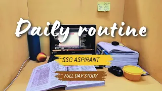 SSC STUDY VLOG📚|| SSC CGL TARGET 2024 || Full day study 📝plans || CGL2024📍#studyvlog #aspirant #ssc
