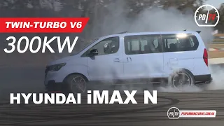 300kW twin-turbo Hyundai iMax N 'Drift Bus' torturing tyres